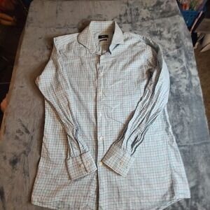 Boss Hugo Boss Shirt Mens 15.5-32/33 Sharp Fit Long Sleeve Button Up Blue Plaid